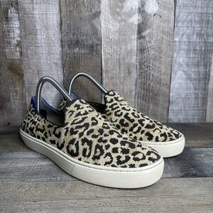 Womens Rothys The Sneaker Camo Cat Leopard Print Slip On Sneakers Shoes Size 8 M